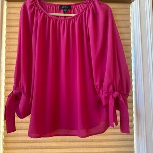 Karen Kane Fuchsia Blouse with Tie Sleeves